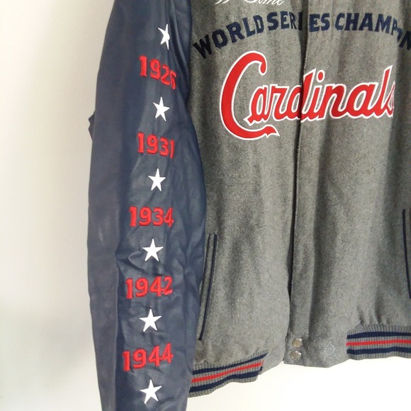 St. Louis Cardinals MLB Reversible Melton Jacket XL JH Design Heathered Gray‎ - Picture 5 of 16